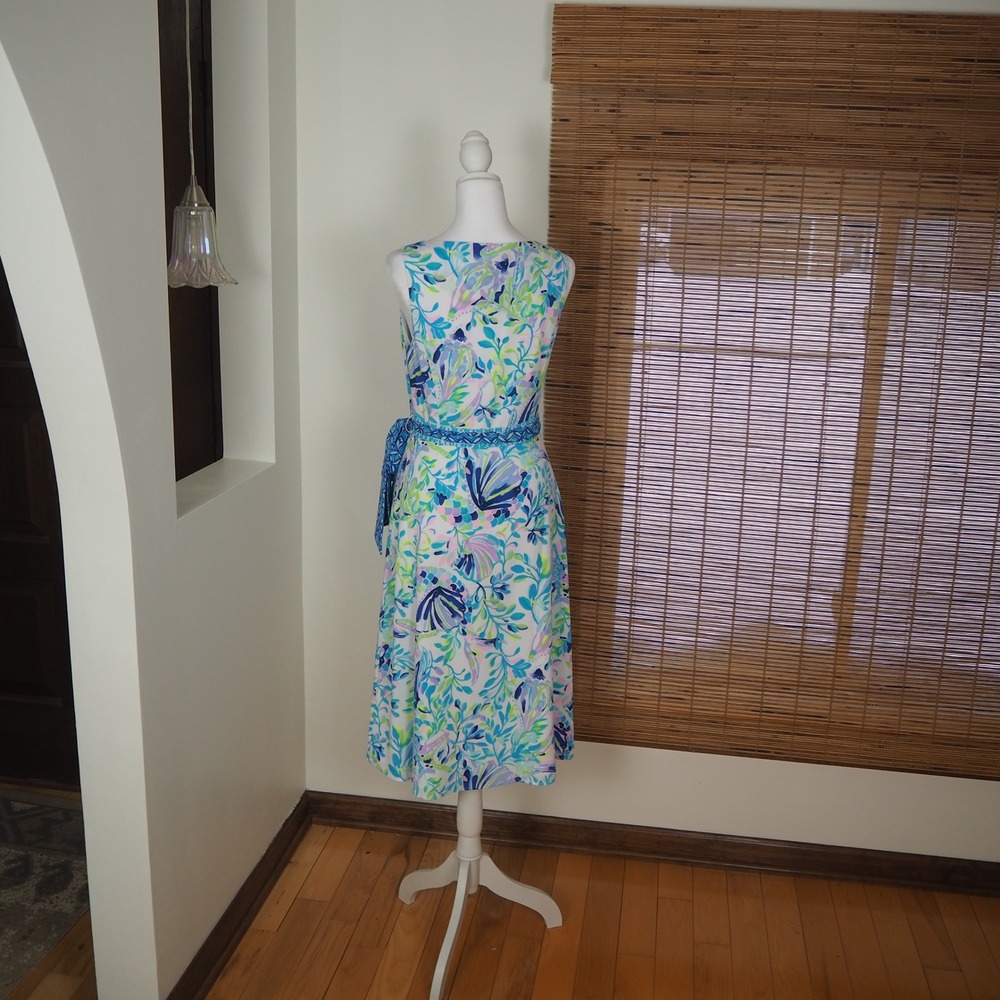 Lily Pulitzer Shaylee True Wrap Midi Dress Size 4 Shell Beach Coastal Resort - Picture 4 of 12